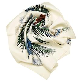 Hermès-Hermes White Turbans des Reines Silk Scarf-Other