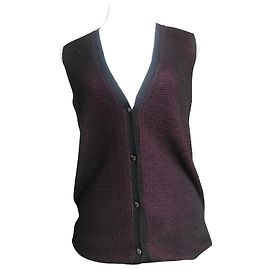Dior Weste ärmellos aus Kaschmir und Seide schwarz violett Schwarz Lila