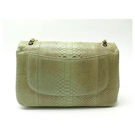 Chanel-CHANEL TIMELESS LARGE CLASSIC HANDBAG IN GREEN PYTHON LEATHER WITH PURSE SHOULDER-Green