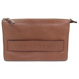 HANDBAG POUCH LONGCHAMP 3D L4846773504 LEATHER LEATHER CASE POUCH Caramel