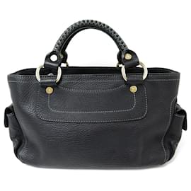 Céline-SAC A MAIN CELINE BOOGIE EN CUIR GRAINE NOIR BLACK LEATHER HAND BAG PURSE-Noir