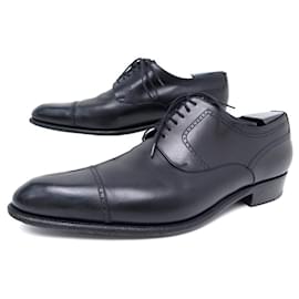 JM Weston-JM WESTON DERBY BLACK LEATHER SHOES 10.5C 44.5 BLACK LEATHER SHOES-Black