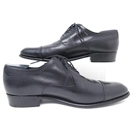 JM Weston-JM WESTON DERBY BLACK LEATHER SHOES 10.5C 44.5 BLACK LEATHER SHOES-Black