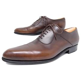 JM Weston-JM WESTON RICHELIEU GRAPHIC SHOES 446 10.5C 44.5 LEATHER LEATHER SHOES-Brown