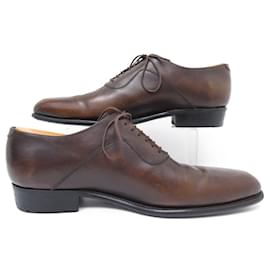 JM Weston-JM WESTON RICHELIEU GRAPHIC SHOES 446 10.5C 44.5 LEATHER LEATHER SHOES-Brown