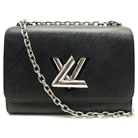 Louis Vuitton-LOUIS VUITTON TWIST MM M HANDBAG21110 BLACK EPI LEATHER SHOULDER BAG-Black
