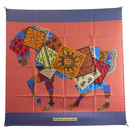 Hermès NUOVO HERMES UNA SCIARPA CHEVAL SU MON SQUARE 90 SCIARPA DI SETA BOX BARRET Rosso