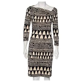Diane Von Furstenberg-DvF Victorio silk jersey patterned dress-Black,Beige