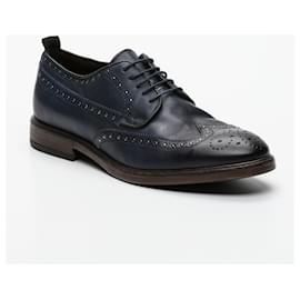 A. Testoni Derby stringate con borchie Testoni Nero