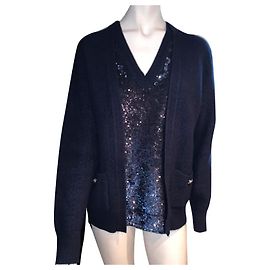 Chanel Blue Wool Knitwear Blue