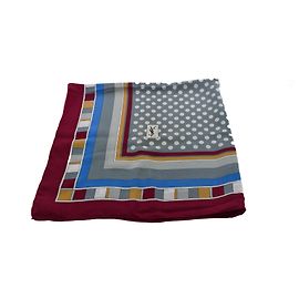 Yves Saint Laurent Quadrado geométrico de bolinhas Multicor Bordeaux