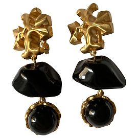 Tory Burch Orecchini in resina nera Roxane Nero