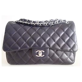 Chanel-Chanel Classic Gm navy blue bag-Navy blue