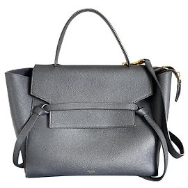 Céline Belt Mini Handbag Black Leather Black
