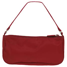 Prada-PRADA Pochette Accessoire Nylon Rouge Auth 36972-Rouge