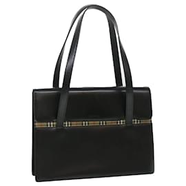 Autre Marque-Burberrys Shoulder Bag Leather Black Auth 36689-Black