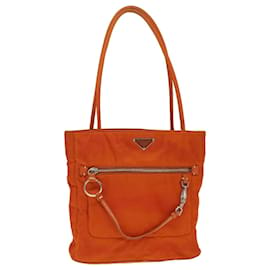 Prada-PRADA Shoulder Bag Nylon Orange Auth 36977-Orange