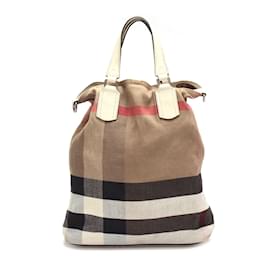 Burberry-Burberry Nova Check Canvas Tottenham Tote-Brown