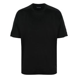 Emporio Armani T-shirt in cotone Lyocell con patch logo Altro