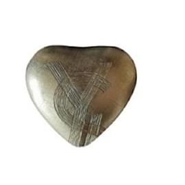 Yves Saint Laurent-YSL heart brooch-Silvery