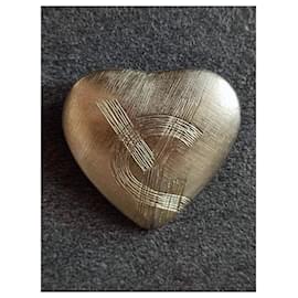 Yves Saint Laurent-Spilla cuore YSL-Argento