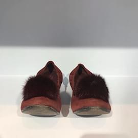 Louis Vuitton Python Elba Flats Burgundy Leather Ballet Shoes EU 37.5