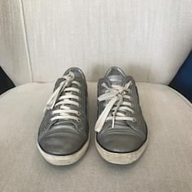 Chanel-CHANEL  Trainers T.eu 37.5 Leather-Silvery