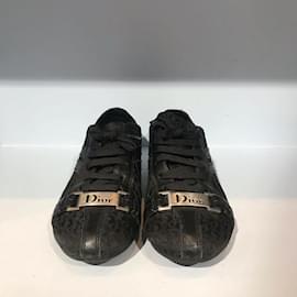 Dior-Zapatillas DIOR T.UE 36 cuero-Negro