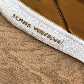 Louis Vuitton-LOUIS VUITTON Zapatillas T.UE 38.5 cuero-Dorado