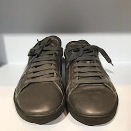 Saint Laurent-SAINT LAURENT Baskets T.UE 43 cuir de vachette-Gris