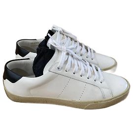 SAINT LAURENT Sneaker T.EU 39.5 Rindsleder Weiß