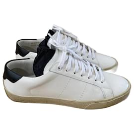 Saint Laurent-SAINT LAURENT Sneaker T.EU 39.5 Rindsleder-Weiß