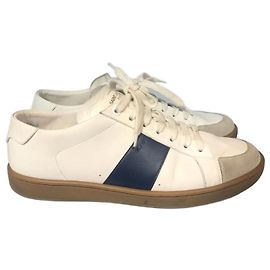 SAINT LAURENT Baskets T.UE 41 cuir de vachette Blanc