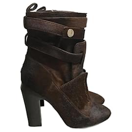 Fendi-FENDI Ankle boot T.eu 39 Couro de bezerro estilo pônei-Marrom