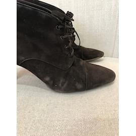 Chanel-CHANEL  Ankle boots T.eu 37.5 Suede-Brown