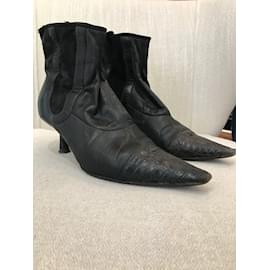 Chanel-CHANEL Stiefeletten T.EU 37 Rindsleder-Schwarz