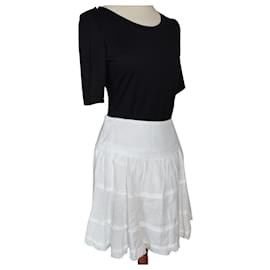 Calvin Klein-CALVIN KLEIN SKIRT SKIRT FOLK CHAMPETRE DIAMS T 36/38-White