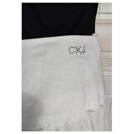 Calvin Klein-CALVIN KLEIN SKIRT SKIRT FOLK CHAMPETRE DIAMS T 36/38-White
