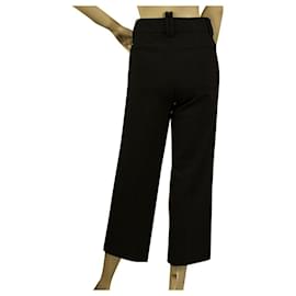 Dsquared2-Dsquared 2 D2 Black Woolen high waisteded Cropped Trousers Pants size XS-Black