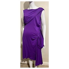 Diane Von Furstenberg-DvF Bec silk dress in purple-Purple