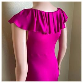 Diane Von Furstenberg-DvF Vintage Baila dress with frills-Pink,Fuschia