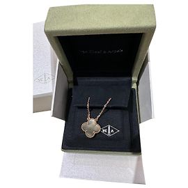 Colar Alhambra Vintage Van Cleef & Arpels Cinza Gold hardware