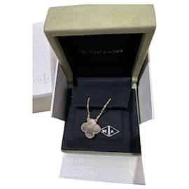Van Cleef & Arpels-Van Cleef & Arpels Vintage Alhambra necklace-Grey,Gold hardware