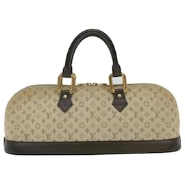 Louis Vuitton-LOUIS VUITTON Monogram Mini Alma Haut Sac à main Kaki M92203 Auth LV 37107-Kaki