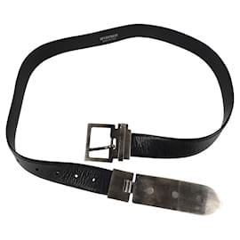Sportmax-Leather and metal belt. Good condition.-Black