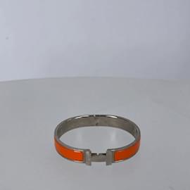 Hermès-Orange Metal Hermès Clic H Bracelet-Orange