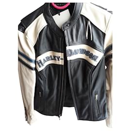 Autre Marque-Chaqueta de cuero Harley Davidson-Negro