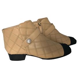 Chanel Ankle Boots Beige