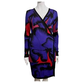 Diane Von Furstenberg-DvF Vestido cruzado de lana Leandra-Multicolor
