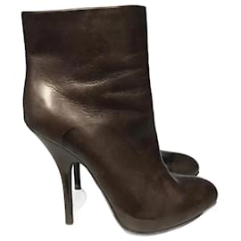 Lanvin-LANVIN  Ankle boots T.eu 37.5 Leather-Brown